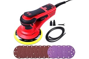 PioneerWorks Sheet Sander with 12 Sanding Paper, 350W Brushless Motor Finishing Sander, Powerful & Low Vibration, 10000 RPM, For Wood working, Polishing,Carpentry