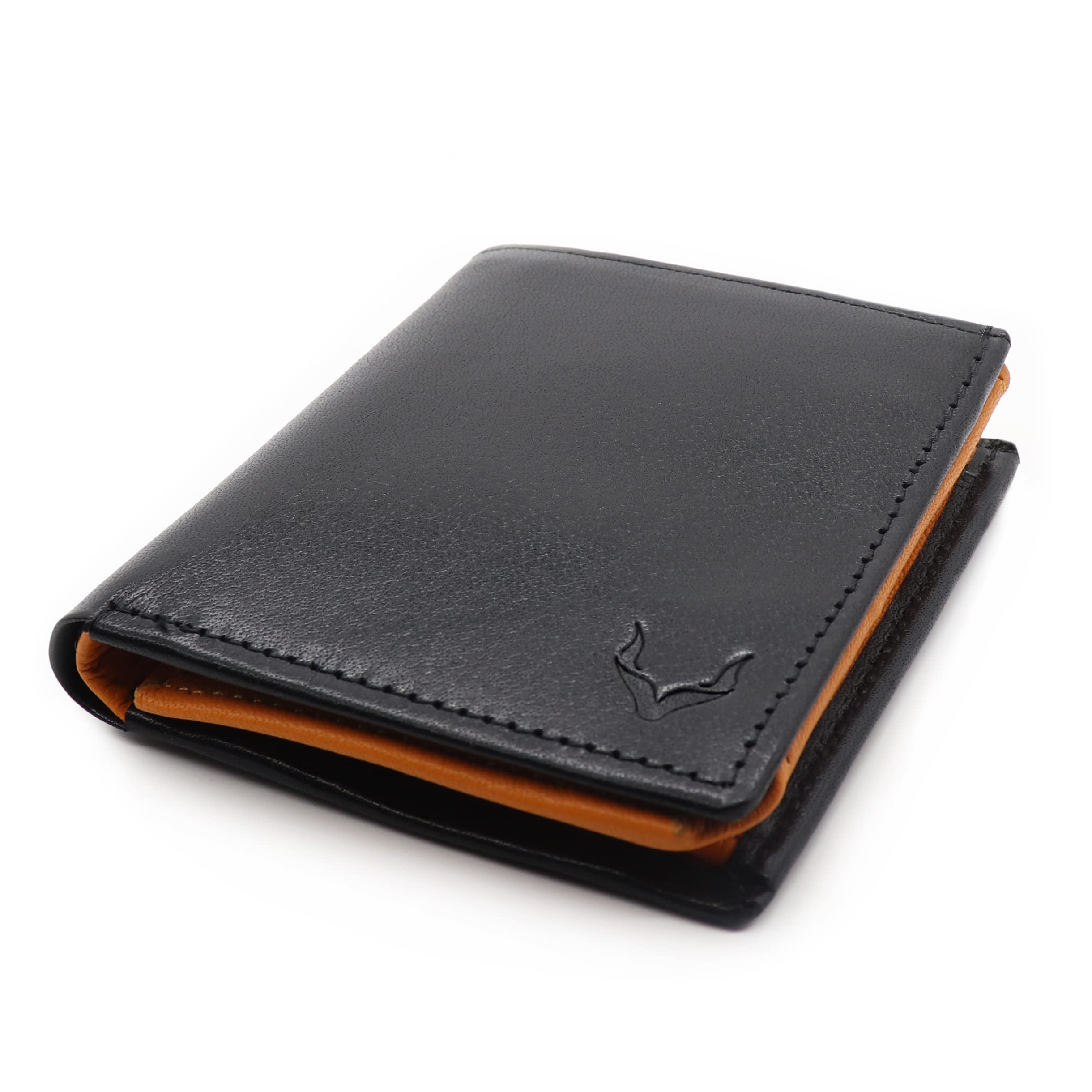 PELLE TORO Handmade Portrait Men's Wallet, Compact RFID Blocking Napa Leather Wallet with 2 Note Compartments, Coin Pocket, 13 Slots and ID Window, in Wooden Mens Gift Box