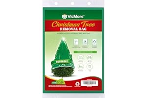 VicMore Christmas Tree Disposal & Removal Bag (9x6 ft) – Heavy-Duty, Tear-Resistant, Odorless PE Cover for Real or Artificial Xmas Trees – Extra Large, Dustproof & Multi-Use, Green