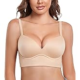 DotVol Women's Plunge Wirefree Pullover Bras Plus Size Comfortable Padded Everyday Bra