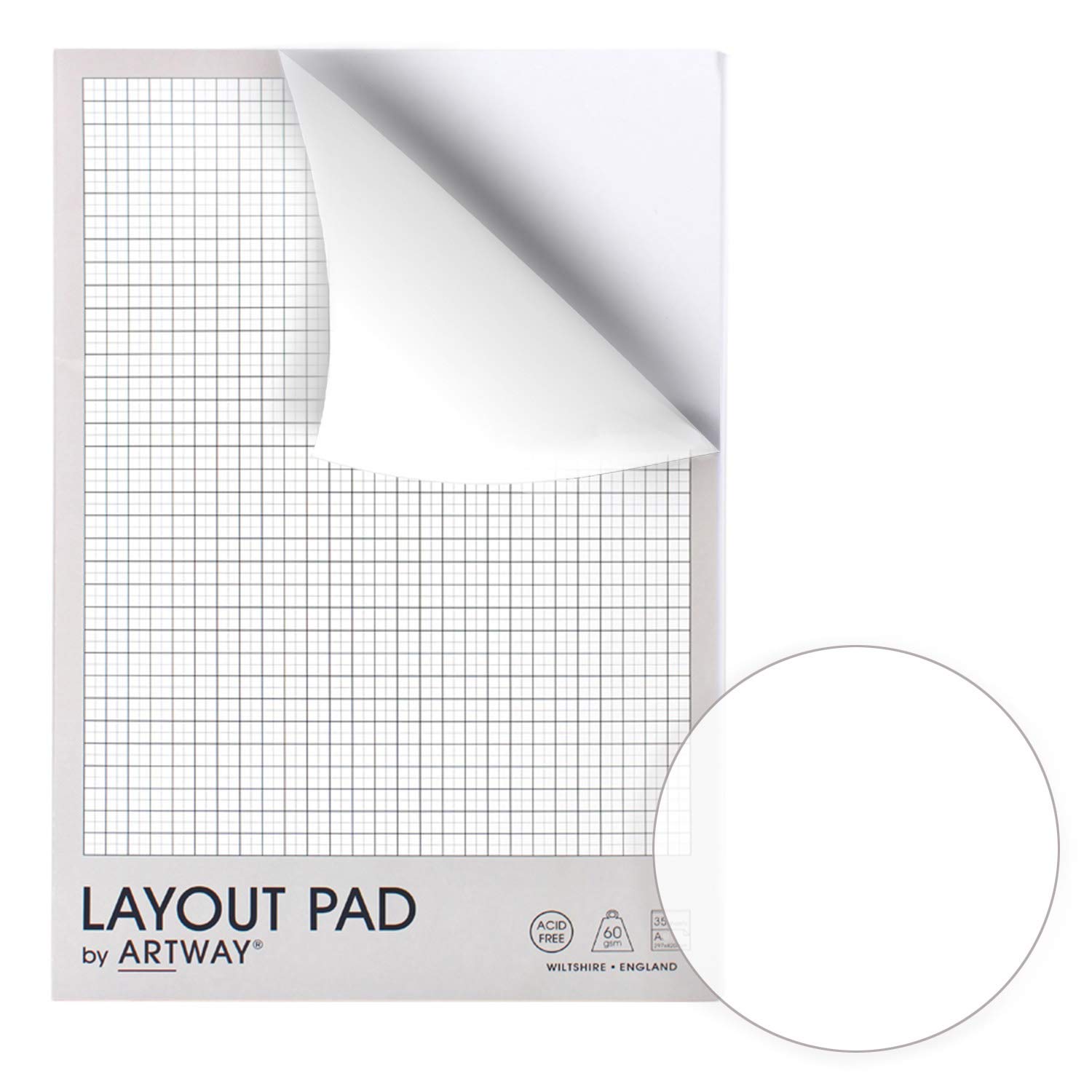 Artway Layout Pad - 60gsm - Acid-Free Plain Paper - 35 Sheets - A4