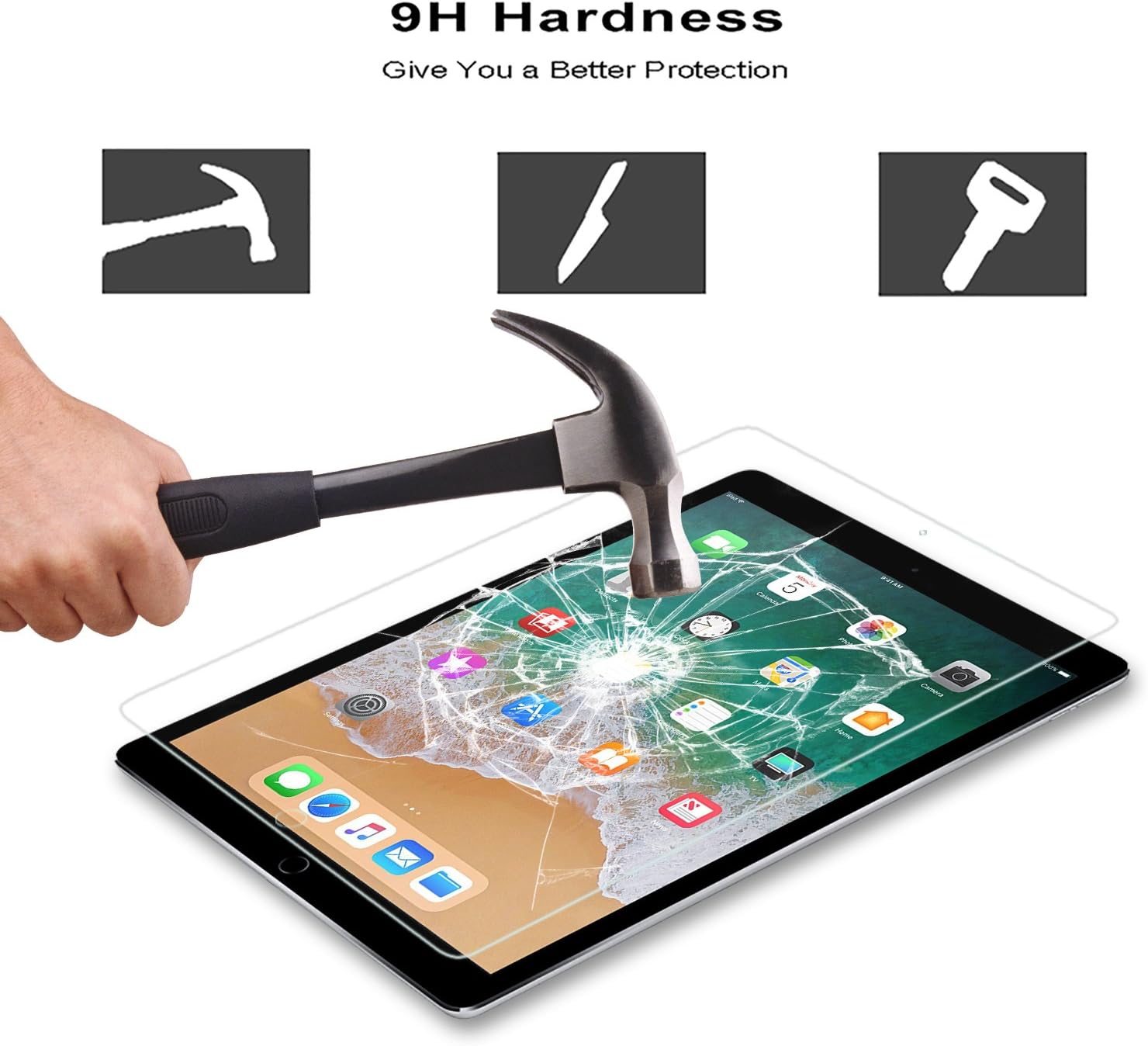 [2 Pack]Screen Protector for iPad 6th Generation/iPad 9.7"inch(2018/2017)/iPad Pro 9.7/iPad Air/iPad Air 2,SMAPP Tempered Glass Screen Protector/Apple Pencil Compatible/Scratch Resistant/Bubble Free: Computers & Accessories