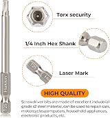 Hakkin Torx Bit Set 11Pcs S2 Steel 75mm Magnetic T6-T40 1/4 Hex view 4