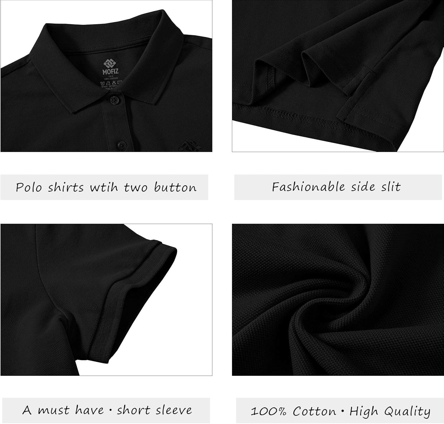 MoFiz Women's Golf Polo Shirt Short Sleeve Quick Dry Athletic Sport Active Tennis wear Slim Fit at  Women’s Clothing store