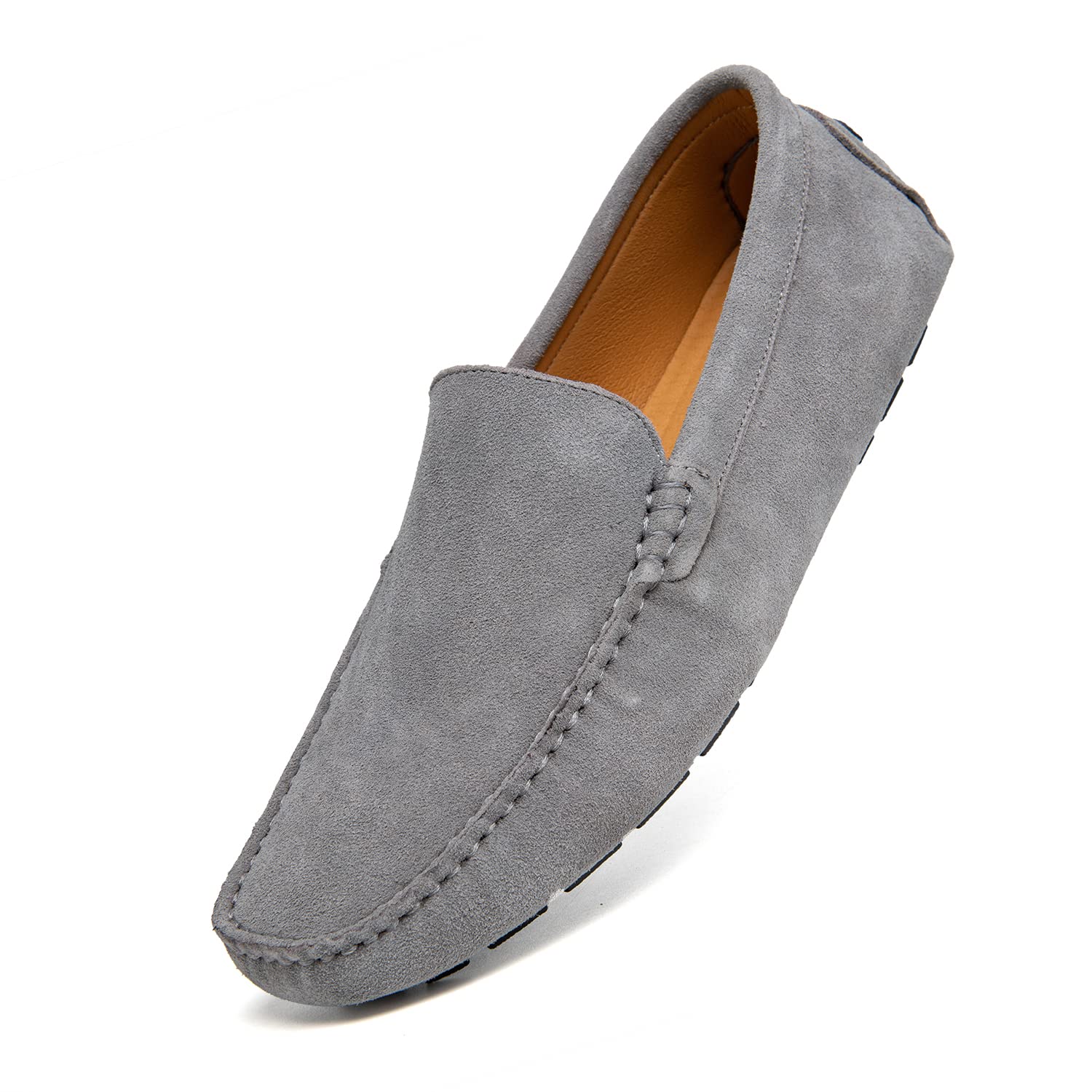 Go Tour Mens Handmade Suede Leather Casual Loafers Shoes