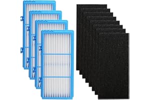 Colorfullife Replacement Filters for Holmes AER1 HEPA Type Total Air Filter Replacement Filters for HAPF30AT and HAP242-NUC, 4 HEPA + 8 Carbon Booster Filters