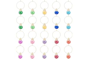 ELANE 20 Pcs Wine Glass Markers Charms,Wine Glass Charm Rings,Wine Charms for Stem Glasses,Glass Markers for Drinks,Wine Glas