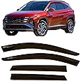 2022-2025 Tape-on Rain Guards for Hyundai Tucson Side Window Deflector Visors SE SEL N-Line XRT Limited Hybrid Durable Tinted Vent Shade 2023 2024