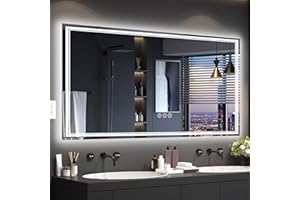 Ratsamee 72x36 Inch LED Bathroom Mirror with Frontlit & Backlit（Independent Control）, Lighted Mirror for Bathroom Wall with 3-Color Dimmable & Anti-Fog, Vanity Mirror with Lights