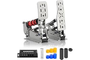 SIMSONN Plus X Sim Racing Pedals PC Racing Simulator Load Cell HE Hydraulic Pedal Support Haptic Pedals Reactor - Sliver (Sil
