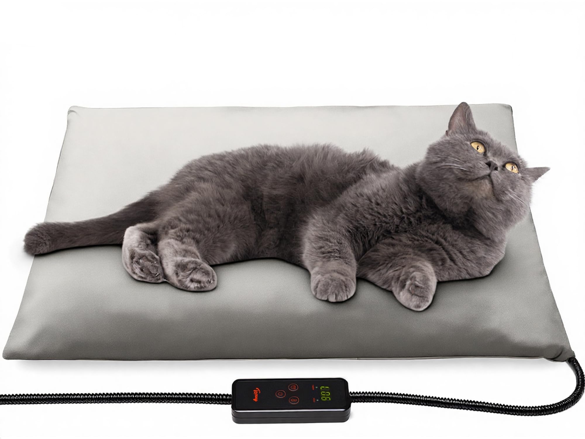 Photo 1 of Toozey Small Pet Heating Pad, 6 Adjustable Temperature Dog Cat Heating Pad with Timer, Waterproof Heated Cat Bed with Chew Resistant Cord, Indoor Electric Pet Heated Mat 18x16in