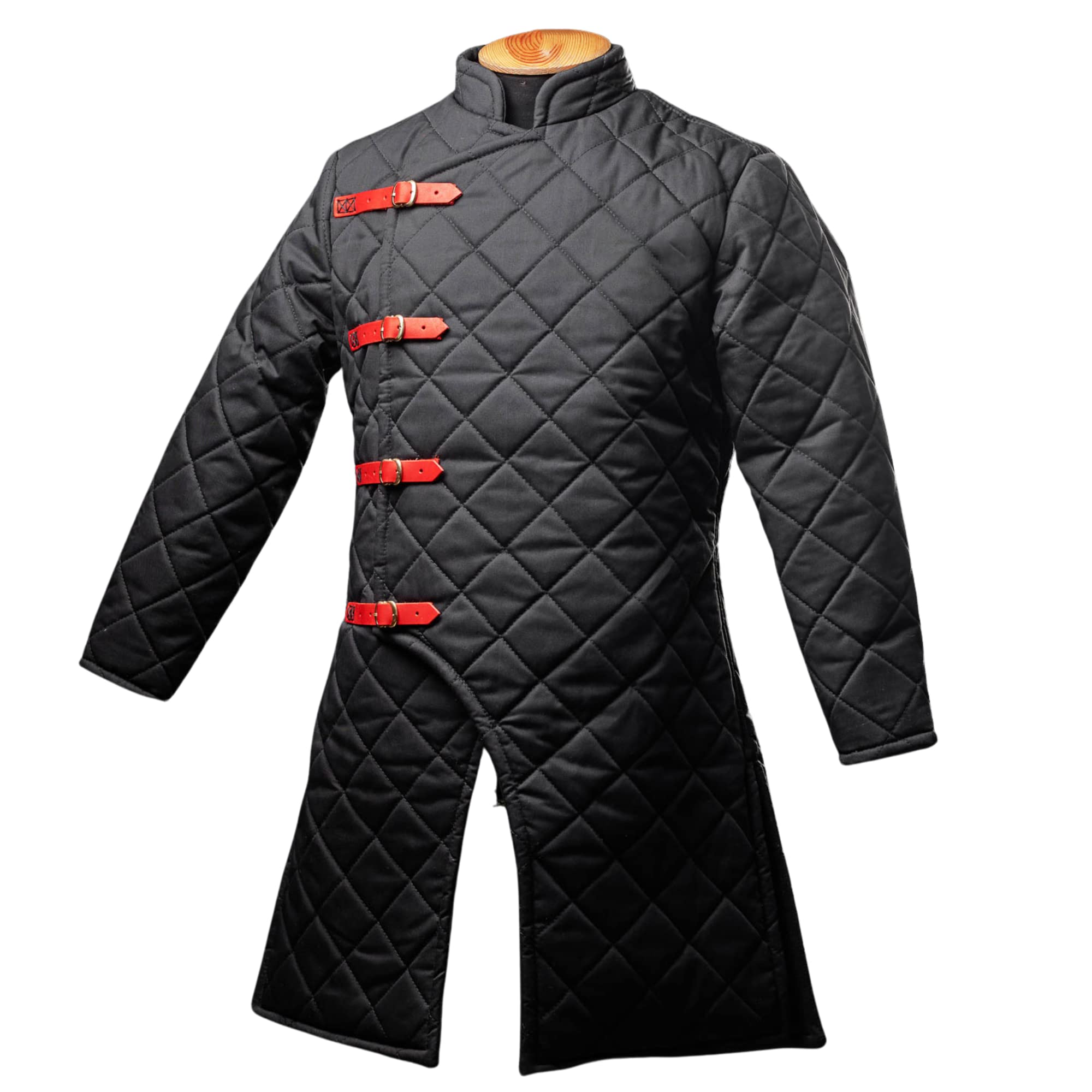 ARM CASTLE Armadura protectora acolchada medieval Hema Viking Gambeson de manga completa histórica para recreaciones SCA (mediana) Negro
