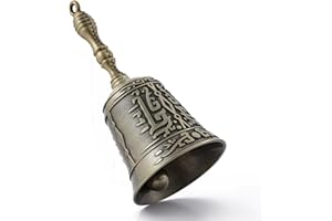 Homelavie Super Loud Solid Brass Hand Call Bell for Ringing at Wedding, New Style Hand Bells for Seniors Bedside, Teacher Classroom Bell, Dinner Bell, Tibetan Bells, Gift for Bedridden Mom (Bronze)