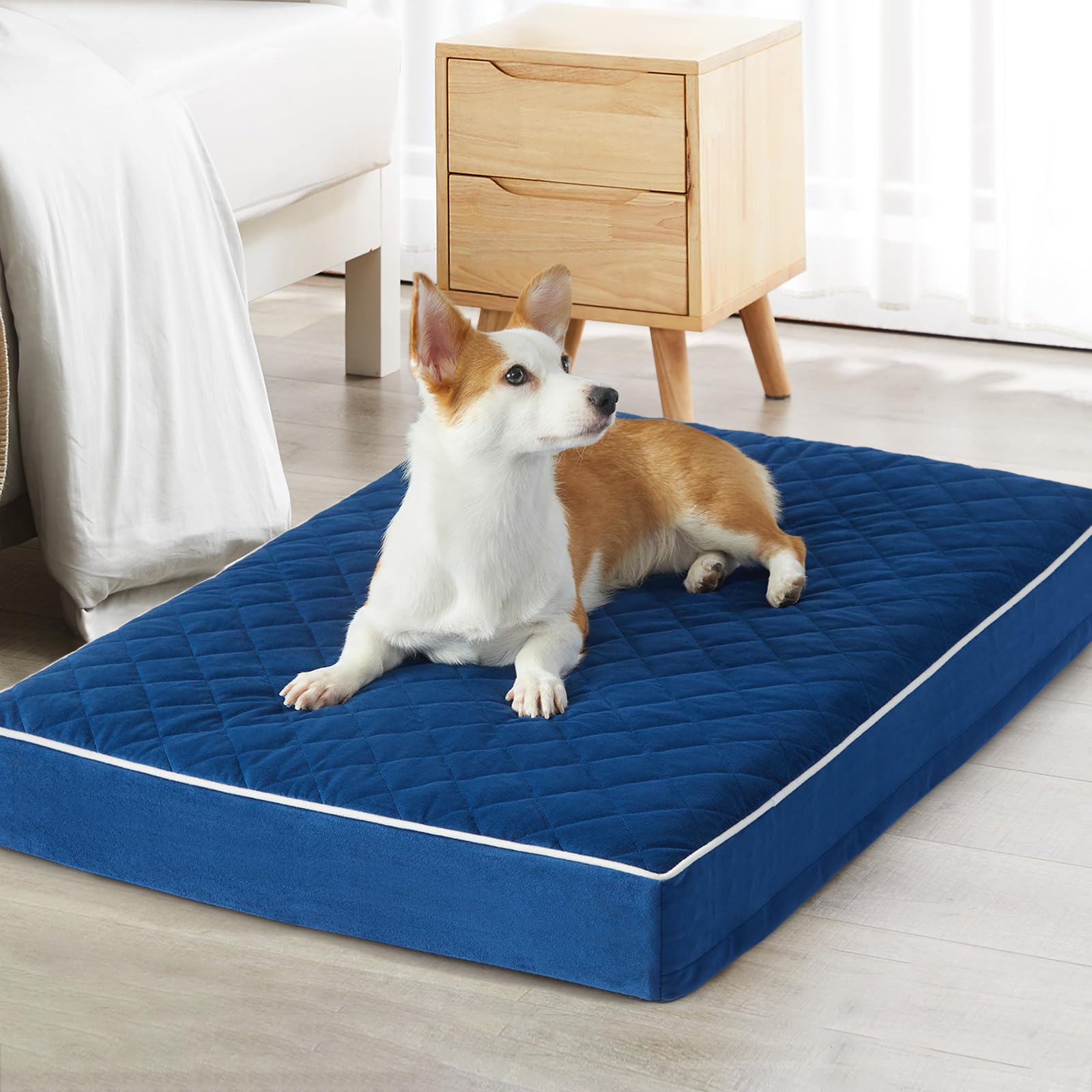 Photo 1 of WNPETHOME Orthopedic XXL Dog Beds Large Sized Dog, Waterproof Extra Large Dogs Bed with Removable Washable Cover, Multi-Needle Quilting Dogs Crate Bed