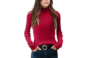 GEGEKOKO Girls Sweaters Kids Long Sleeve Turtleneck Pullover Jumper Tops