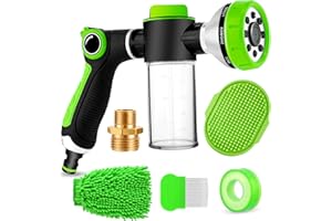YCCOKJJ 2-in-1 Dog Shower Attachment for Indoor Shower Hose & Outdoor Garden Hose, 8 Sprayer Modes Dog Wash Hose Attachment with Soap Dispenser, Ideal for Car Wash and Pet Shower(Hose Not Include)