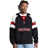 STARTER Men's NFL Street Cut Retro Logo Half-Zip Jacket