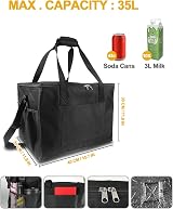MOXTOYU 35L Cooler Bag Large Lunch Cooler with Adjustable Strap Black view 2