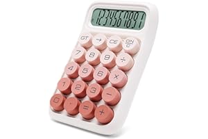 Exlliy Mechanical Switch Calculator, 10 Digits, Large LCD Display, Purple, Big Buttons, Aesthetic