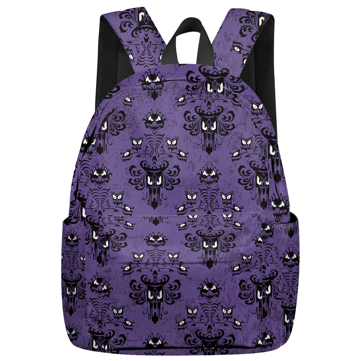 Halloween Goth Backpack Haunted Mansion Printed Casual Backpack Laptop School Bag for Boys Girls Travel Daypack