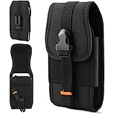 Phone Holster for Men Belt, Durable Cell Phone Holster for Men, Suitable for Mobile Phones Ranging from 5.2 to 6.5 Inches(Color:Black)