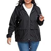 Century Star Plus Size Rain Jackets for Women Waterproof Windbreaker Jacket Women's Raincoats with Hood Lightweight Packable