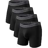 COLORFULLEAF Men's Underwear Boxer Briefs Fly with 3D Pouch Comfortable Cool Underwear for Men 4 Pack