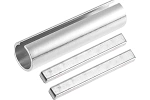 Partuto 1 Set 3/4" to 5/8" Universal Crank Shaft Sleeve Adapter - Car Gas Engine Pulley Crank Shaft Sleeve Adapter with Step Key - Metal Silver Tone