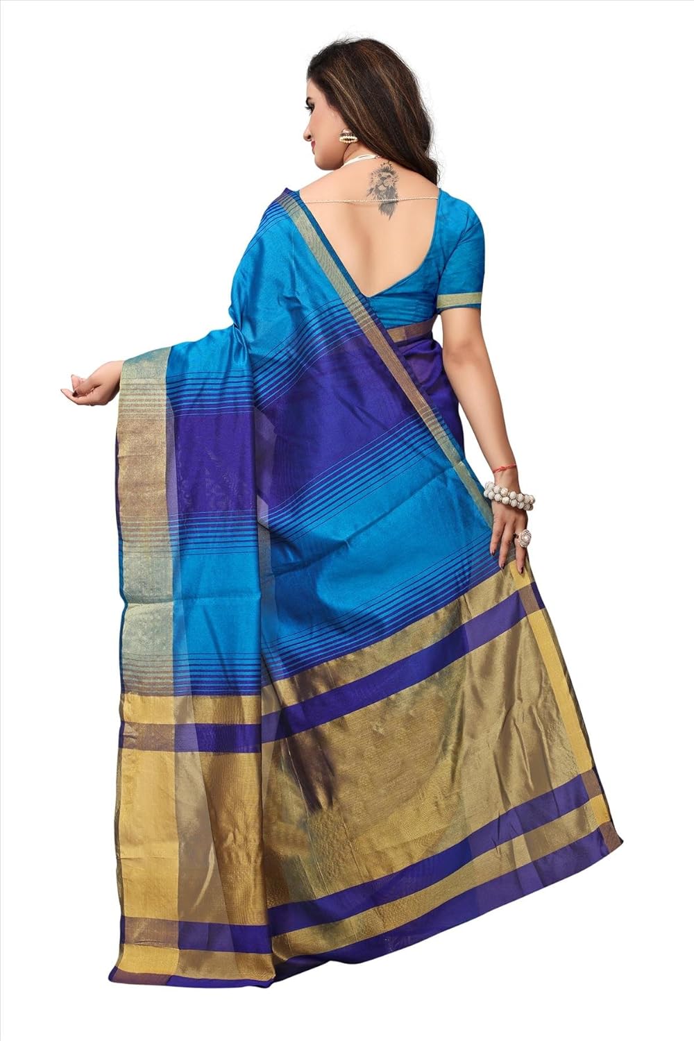 fabwomen cotton silk saree with blouse piece