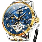 OLEVS Automatic Luxury Self Winding Skeleton Stainless Steel Mens Watches