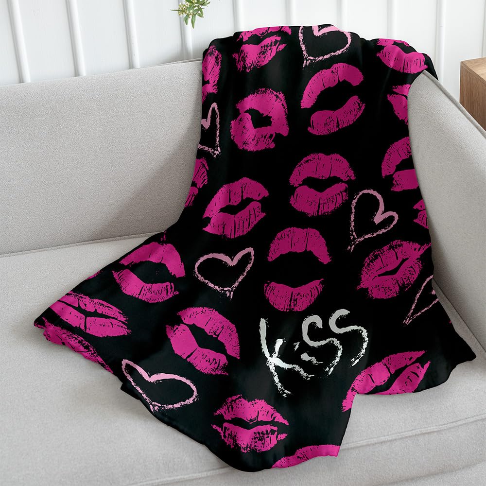 Infinity Republic Throw Blanket, Fleece, Black Pink, 50x60