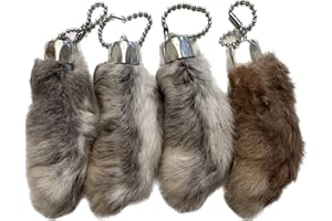 Dangerous Threads Rabbit Rabbits Foot Keychain White/Natural 4 Pcs