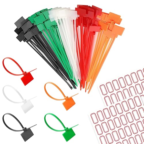 Fascette Fermacavo Con Etichetta Scrivibile In Nylon, 3x100 Mm, Pacco Da 20, Per Marcatura Cavi Ethernet E Elettrici