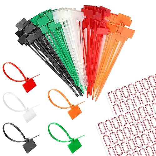 Fascette Fermacavo Con Etichetta Scrivibile In Nylon, 3x100 Mm, Pacco Da 20, Per Marcatura Cavi Ethernet E Elettrici