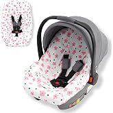 Orzbow Infant Car Seat Cover Liner, 100% Cotton, Breathable, Pink | Newborn Carseat Protective Cover, Prevent Wear &amp; Dirt Suitable Travel Systems (0-12m), Easy to Clean, Machine Washable