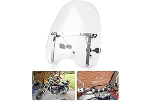 Motorcyle Windshield 18" x 16", PSLER Motorcycle Windscreen Universal Compatible with V Star 1100 Vulcan VTX 1800 CT125 Shado