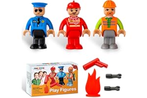 FUNERICA Toy Figures & Playsets - Firefighter, Police Officer, Construction Worker, with Parts - Play People Figures for Toddlers & Kids - Little People Toy Figurines