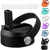 LLCJYYCY Lids with Straw for Hydroflask Wide Mouth 20 32 40 oz, Flex Straw Lid Fit for Hydro Flask Sports Water Bottles, Flexible Handle Replacement Lid Straws Cap Top Accessories