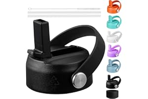 LLCJYYCY Straw Lid for Hydro Flask, Lids with Straw Compatible with Hydro Flask Wide Mouth 12/18/20/32/40 oz Water Bottles, Leak-Proof Drinking Cap with Replacement Straw, Durable Sport Bottle Lid Accessories