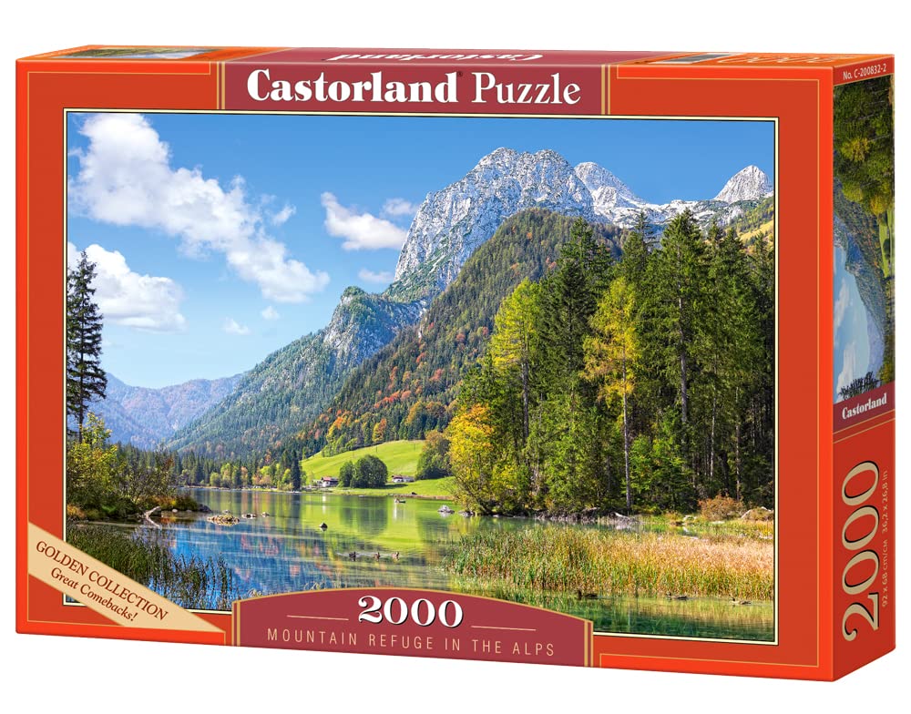 CASTORLAND 2000 Piece Jigsaw Puzzle, Mountain Refuge in The Alps, Germany, Idyllic Landscape, Tyrolean Alps, Adult Puzzle, Castorland C-200832-2