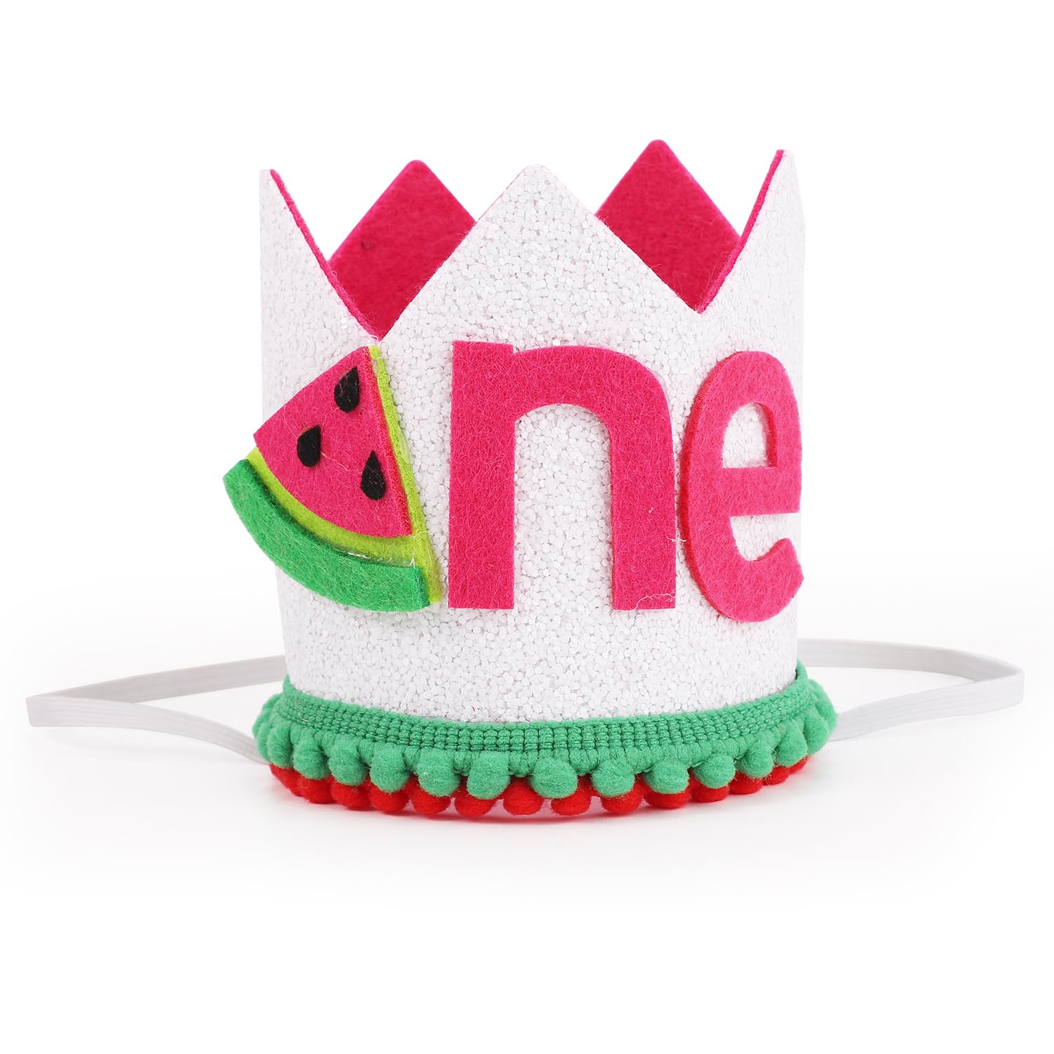 Lasuroa Baby First Birthday Crown - Girls One/1 Year Old Tiara, Watermelon Decorations, Photo Props Headband Accessories Gift for Boy Party Supplies