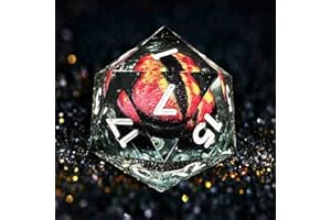 HAOMEJA Resin Dragon Eye DND Dice Set D&D 7 Pcs Resin Sharp Edge Role Playing Dice with Dragon Eye Dice Bag, Polyhedral Dungeons and Dragons Dice D20 D12 D10 D100 D8 D6 D4(Black & Eye Red)