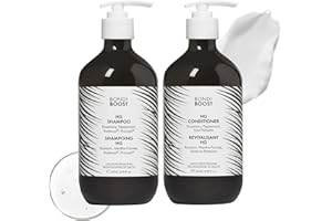 BondiBoost HG Anti-Thinning Shampoo Conditioner Set [16.90 fl oz each], Clinically Tested to Promote Fuller + Thicker-Looking Hair for Women & Men, Procapil, Redensyl & Rosemary Formula, Sulfate-Free