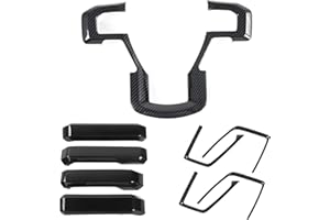 Car Interior Accessories Decorative Trim for F-150 F150 2016-2019 Steering Wheel & Inner Door Handle Decor Stripe Trims Carbo