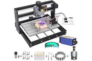 MYSWEETY 2 in 1 7000mW CNC 3018 Pro Engraver Machine, GRBL Control 3 Axis DIY CNC Router Kit with 7W Module Kit, Plastic Acrylic PCB PVC Wood Carving Milling Engraving Machine with Offline Controller
