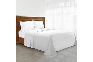Luxury Flat Sheet on Amazon Elegant Comfort Wrinkle-Free 1500 Premier Hotel Quality 1-Piece Flat Sheet, California King Size, White