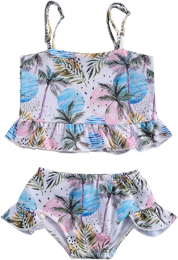 Kid Toddler Baby Girl Swimsuit Two Piece Swimwear Bathing
