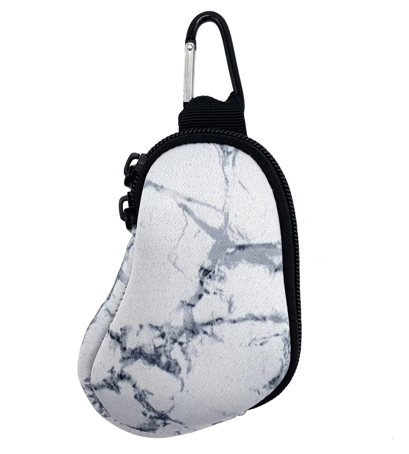 Neoprene Inhaler Holder - Protective Portable Carrying Bag, Mini Case Sleeve for L-Shaped Inhaler, Marble White