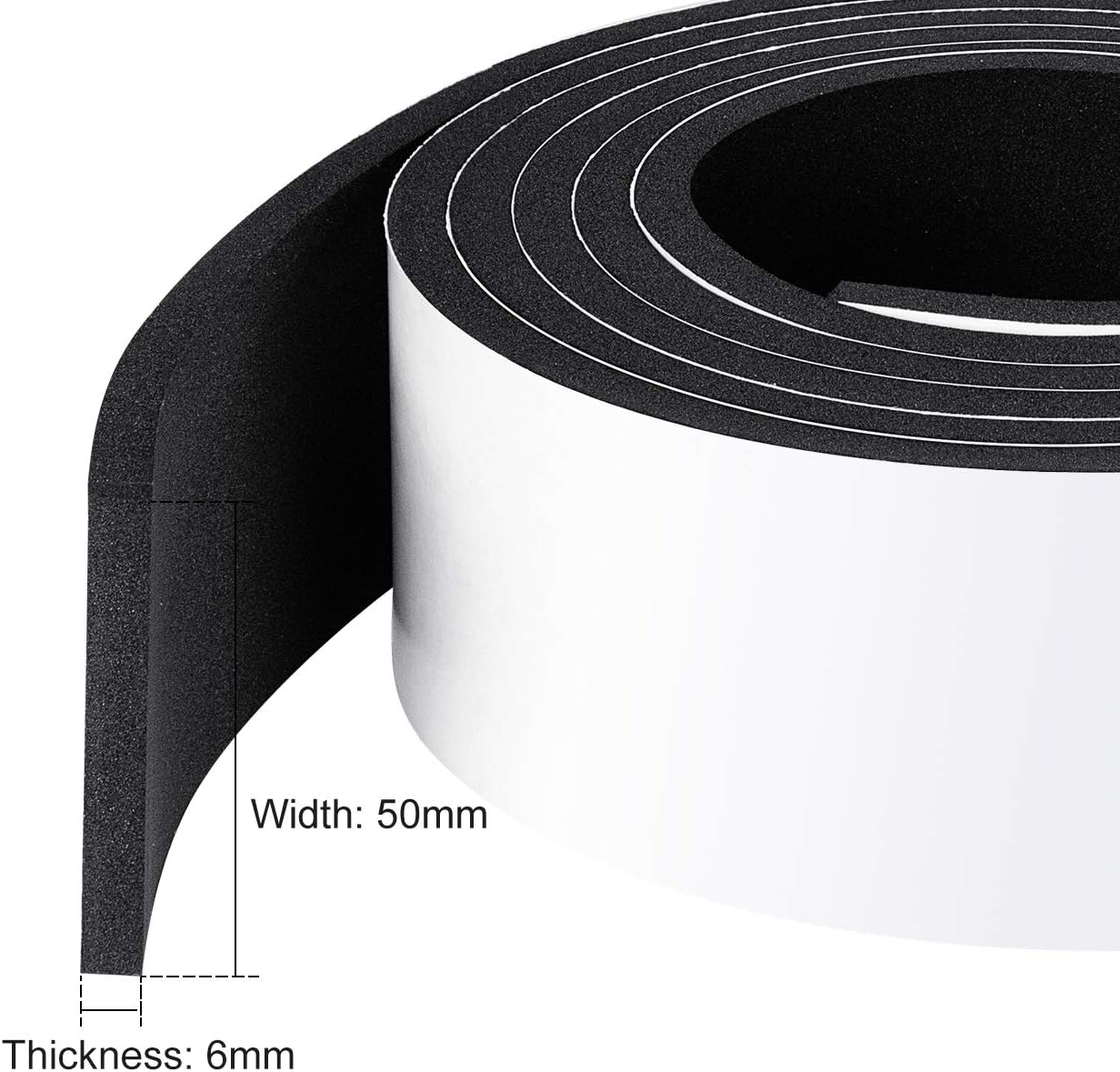 fowong Foam Tape Self Adhesive 50mm(W) x 6mm(T) x4m(L) - Image 4