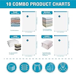 10 Pack Vacuum Storage Bags, Space Saver Bags